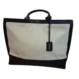 Yves Saint Laurent Black and Cream Men's Tote Bag